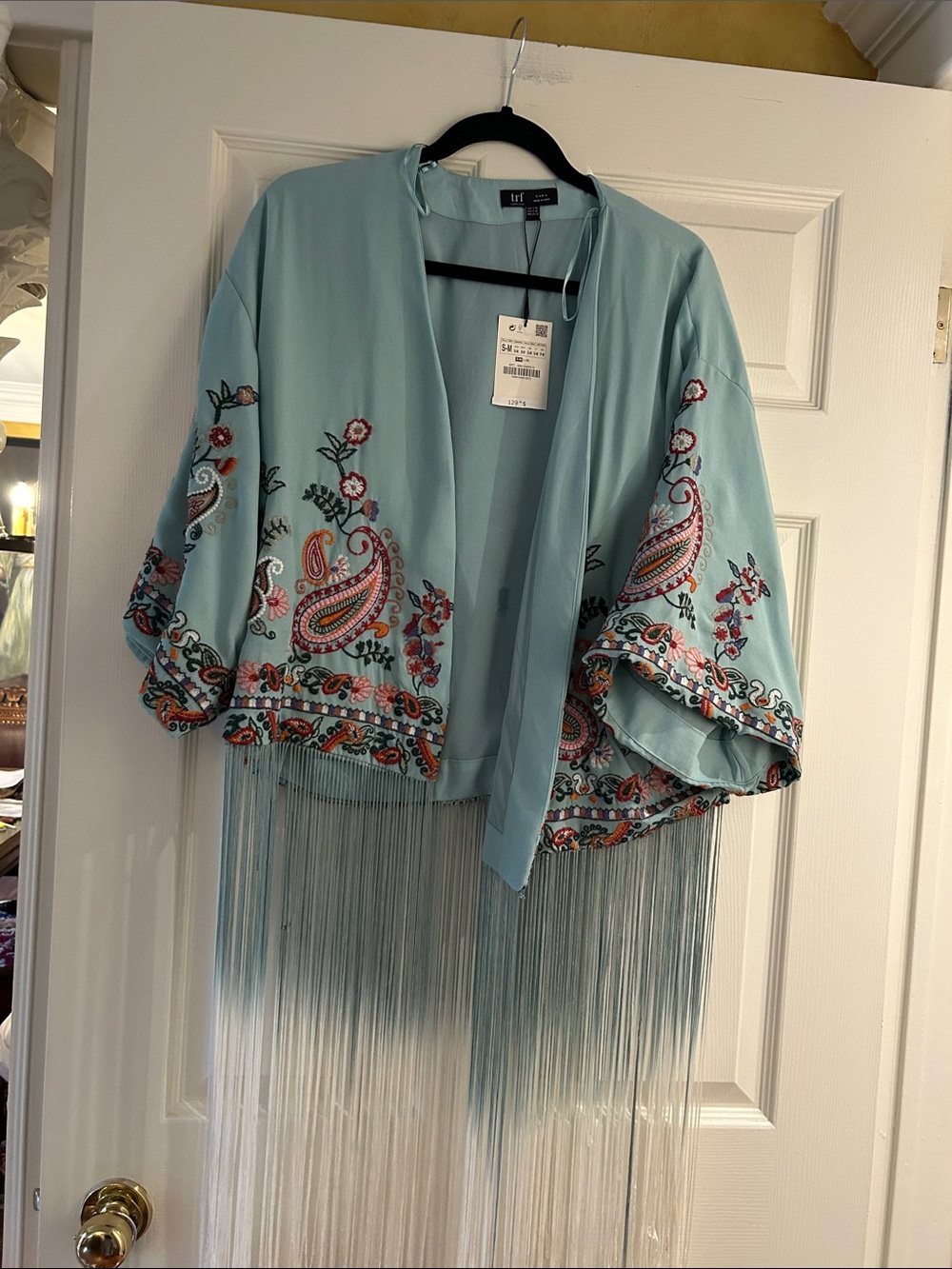 Zara TRF Collection Light Green Open-Front Jacket